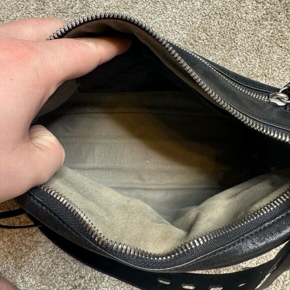 Rag & Bone Black Leather Large Field Messenger Bag Crossbody MSRP $695 - Picture 5 of 8